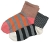 Korte sokker (m.Lycra) Sorte med striper